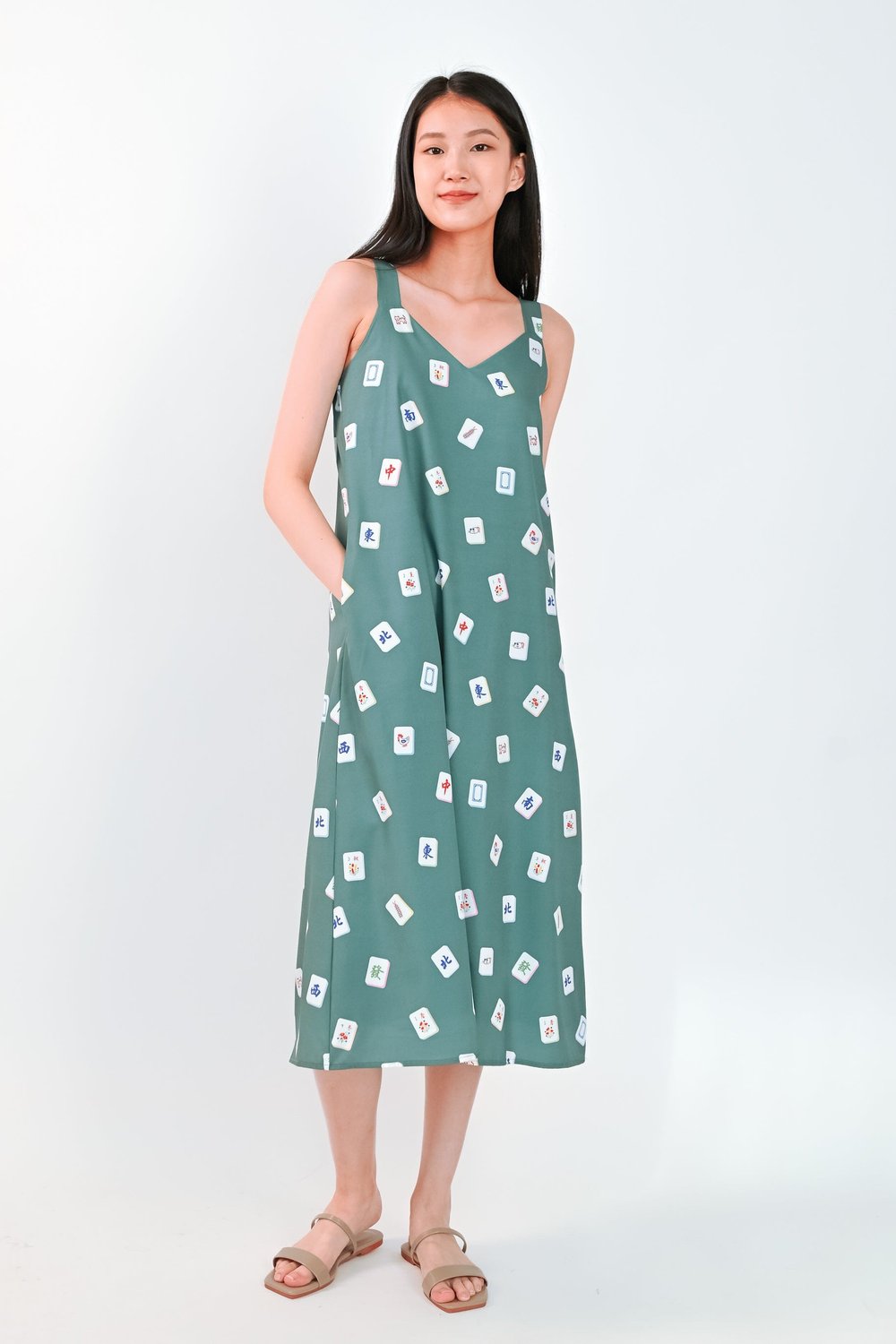 MAHJONG GREEN THICK-STRAP MIDI MAHJONG GREEN THICK-STRAP MIDI