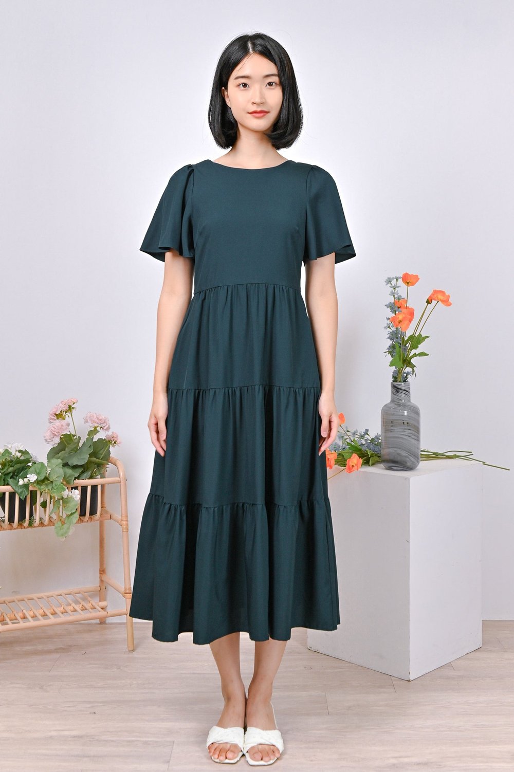 MELBA DRESS IN GREEN