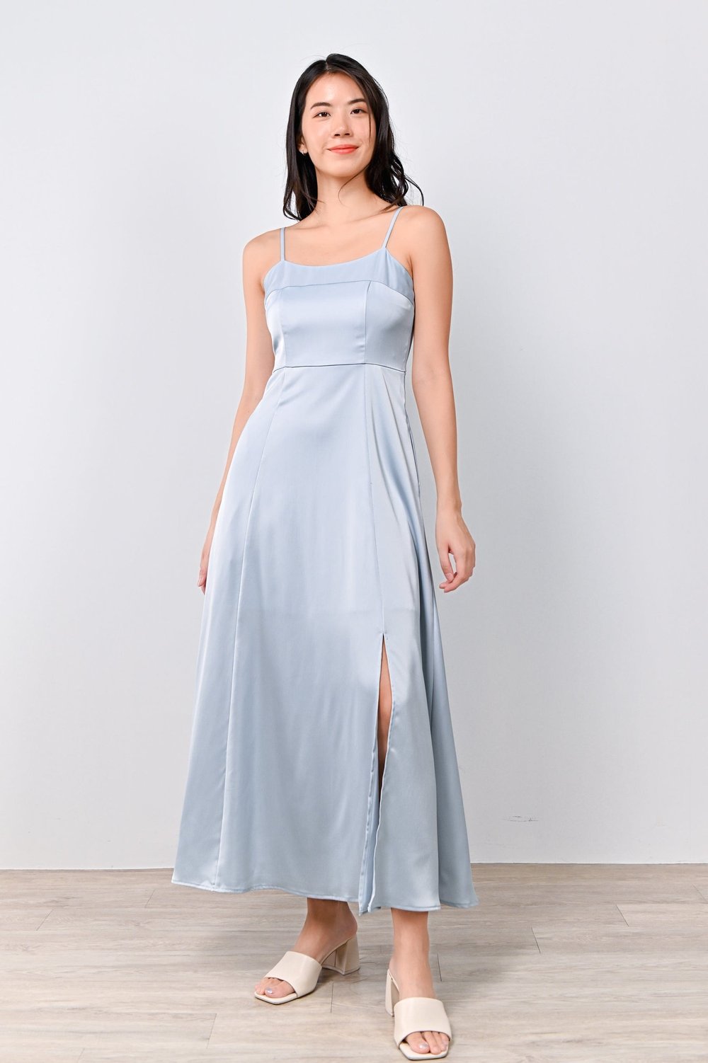 MINJEE SPAG MAXI DRESS IN LIGHT-BLUE MINJEE SPAG MAXI DRESS IN LIGHT-BLUE