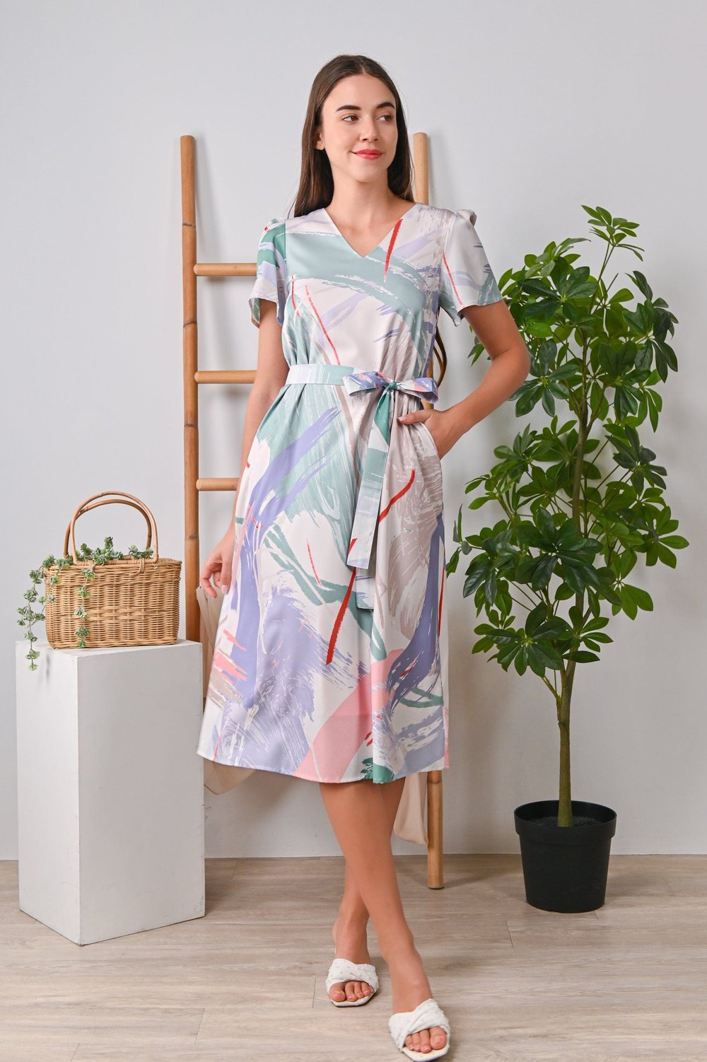MOD STROKES SLEEVED DRESS MOD STROKES SLEEVED DRESS