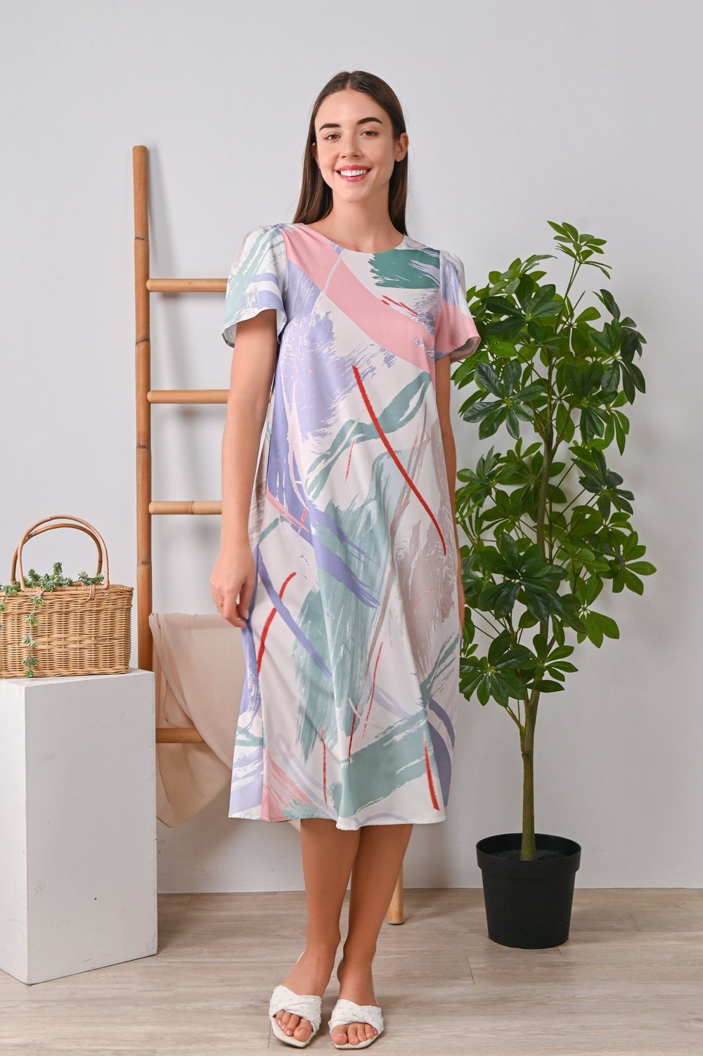 MOD STROKES SLEEVED DRESS MOD STROKES SLEEVED DRESS