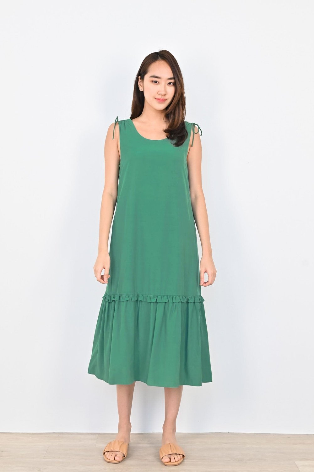 PENNY MIDI DRESS IN GREEN