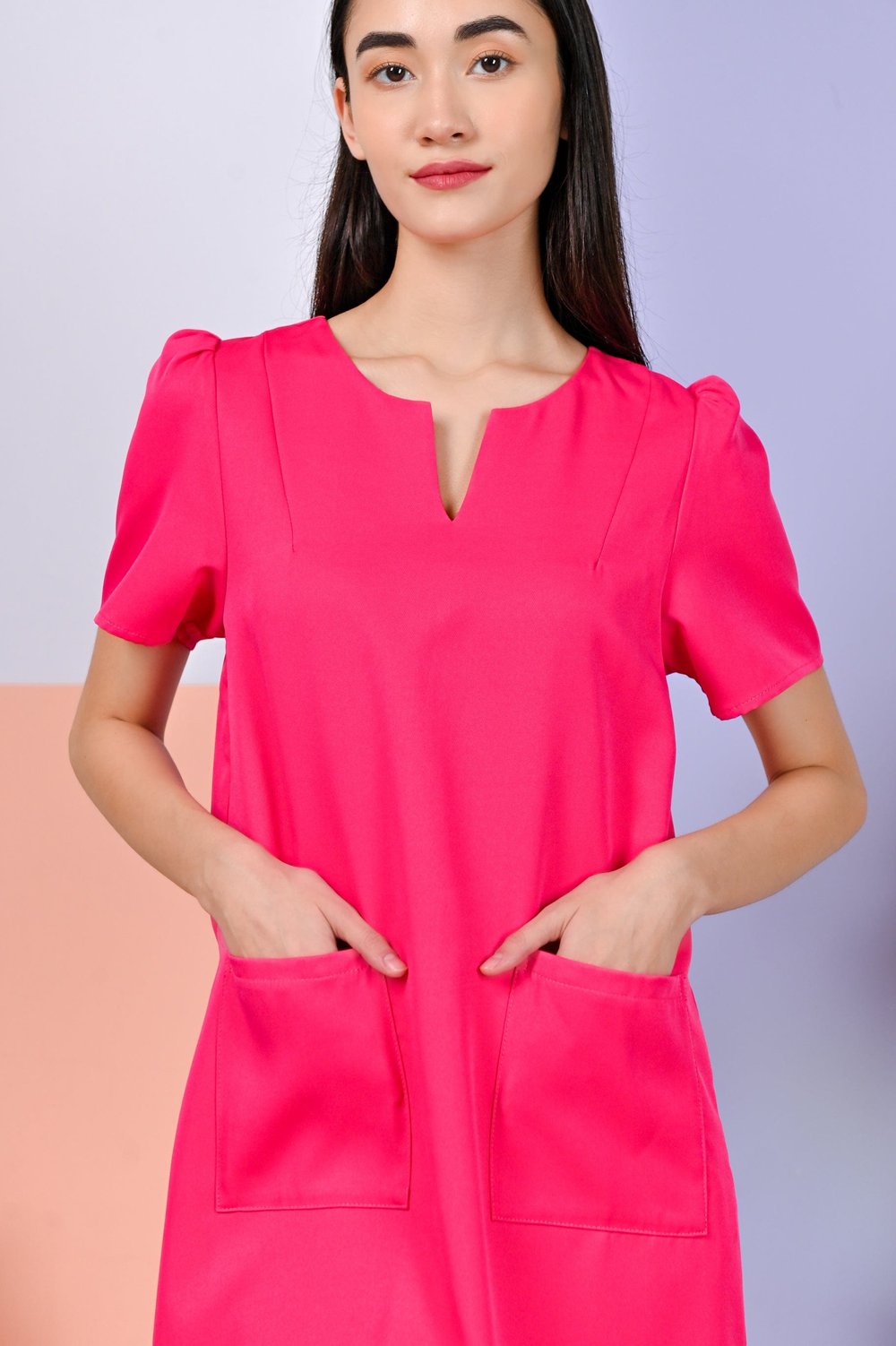 RAYNA PATCH POCKET DRESS IN ROSE