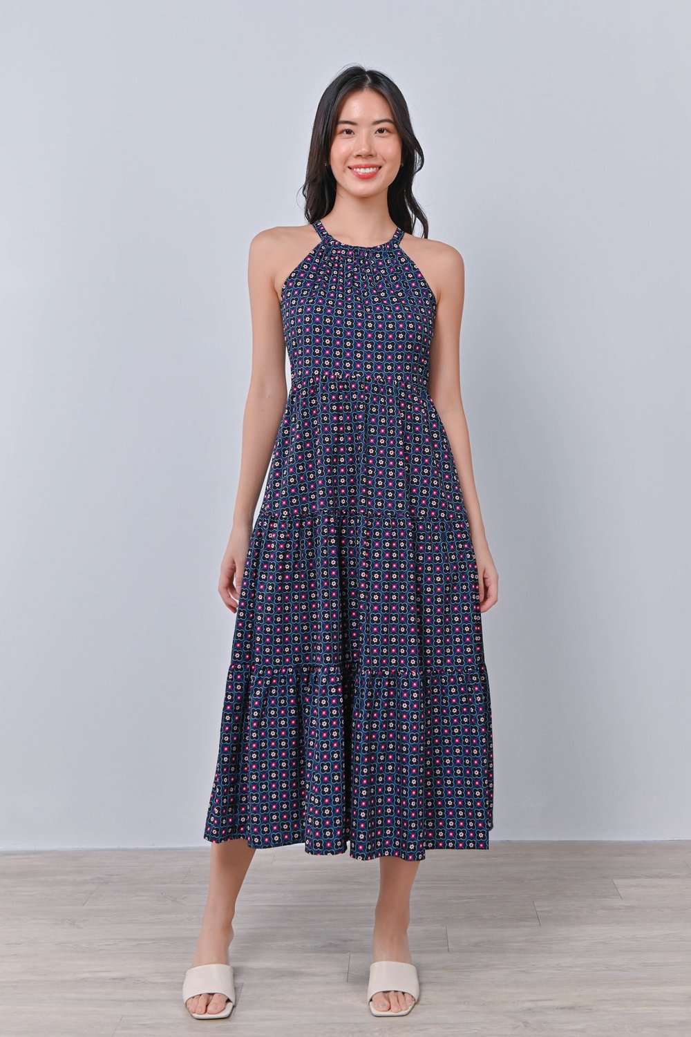 ROYAL BLOOMS HIGH-NECK DRESS ROYAL BLOOMS HIGH-NECK DRESS