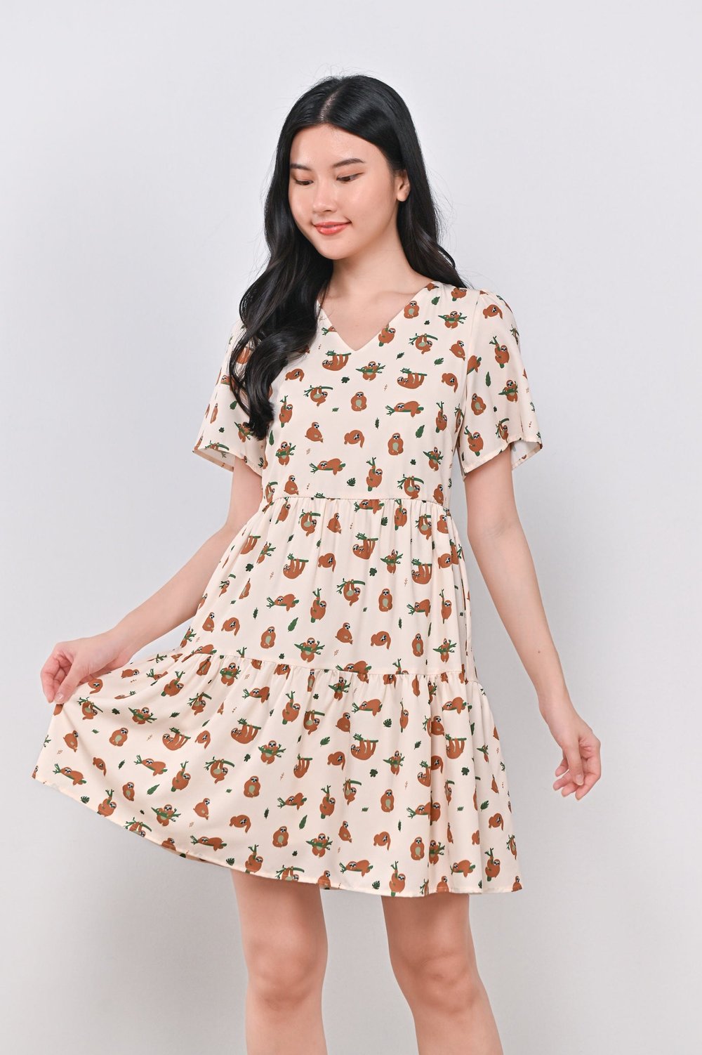 SLOTH PARTY BABYDOLL DRESS