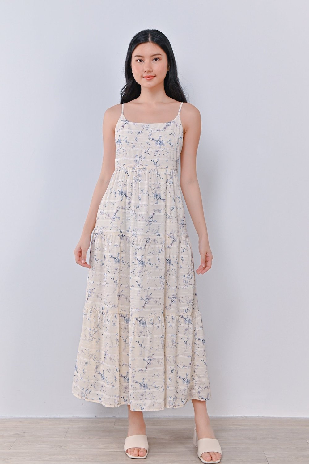 TASSIA FLORAL TIERED SPAG DRESS TASSIA FLORAL TIERED SPAG DRESS