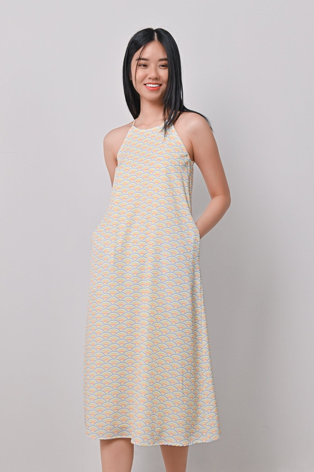 UMI MELON HIGH-NECK CUT-IN DRESS UMI MELON HIGH-NECK CUT-IN DRESS