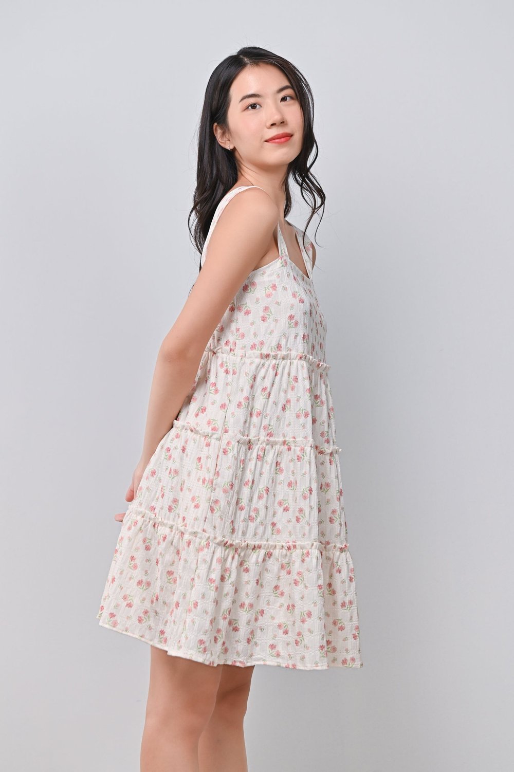 YUNHEE FLORAL BABYDOLL DRESS IN PINK YUNHEE FLORAL BABYDOLL DRESS IN PINK