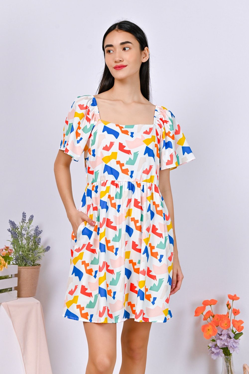 ALIFEROUS SHAPES DRESS-ROMPER