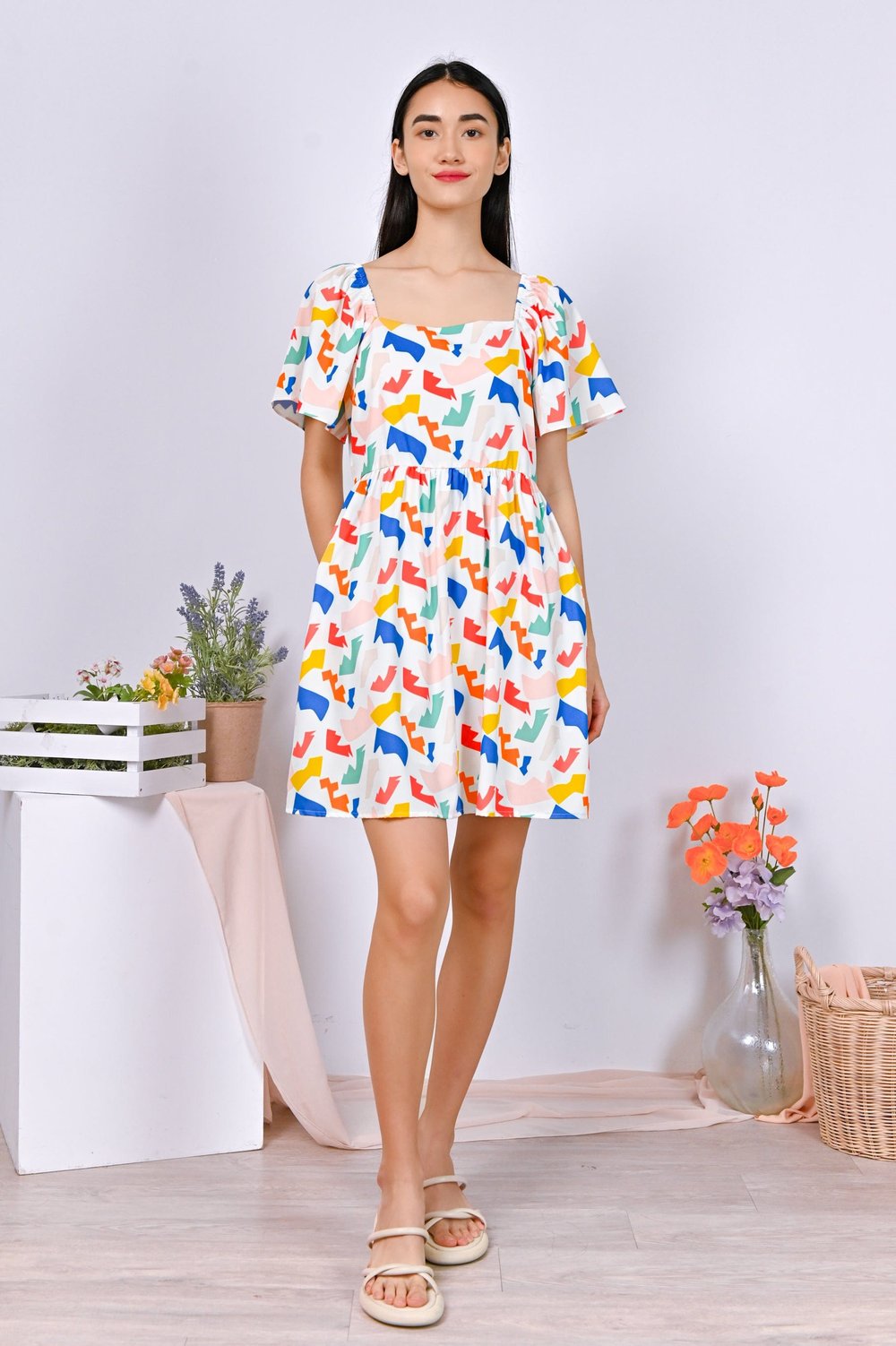 ALIFEROUS SHAPES DRESS-ROMPER