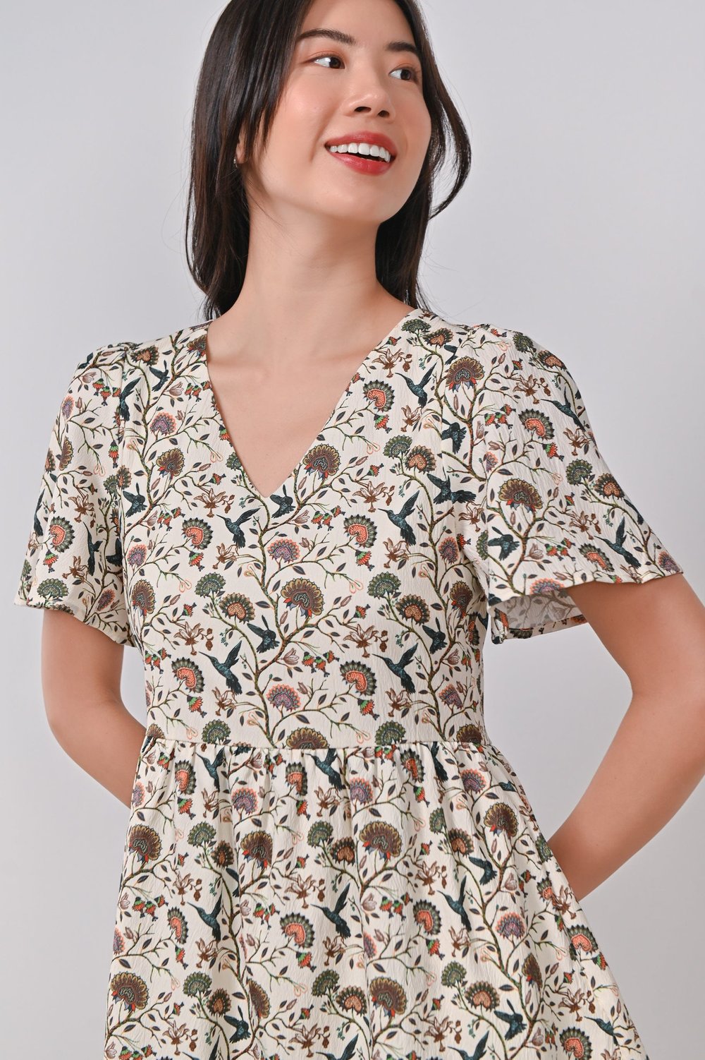 BLESSINGS ON WINGS V-NECK DRESS-ROMPER