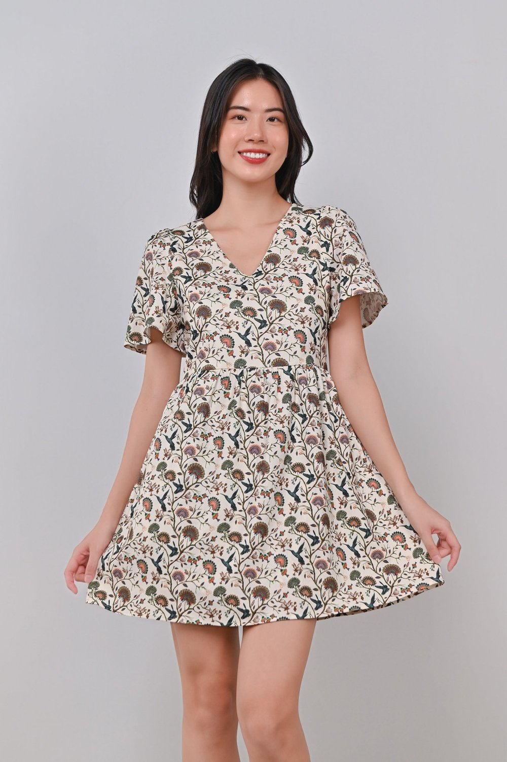 BLESSINGS ON WINGS V-NECK DRESS-ROMPER