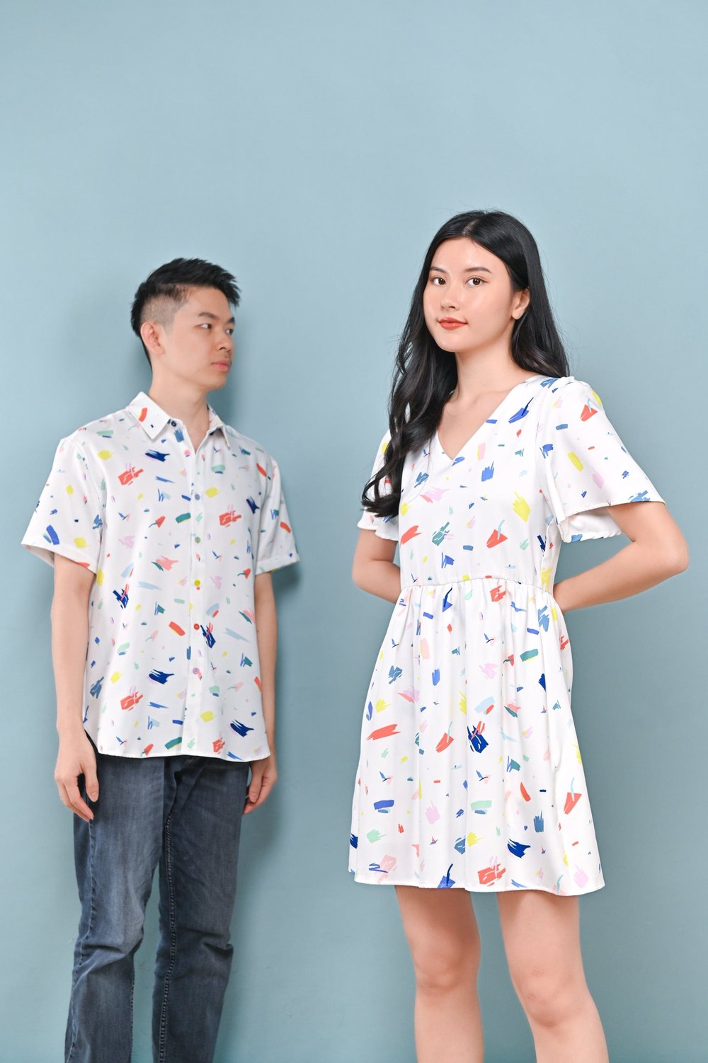 COLOUR JIGGLES OFF-WHITE DRESS-ROMPER