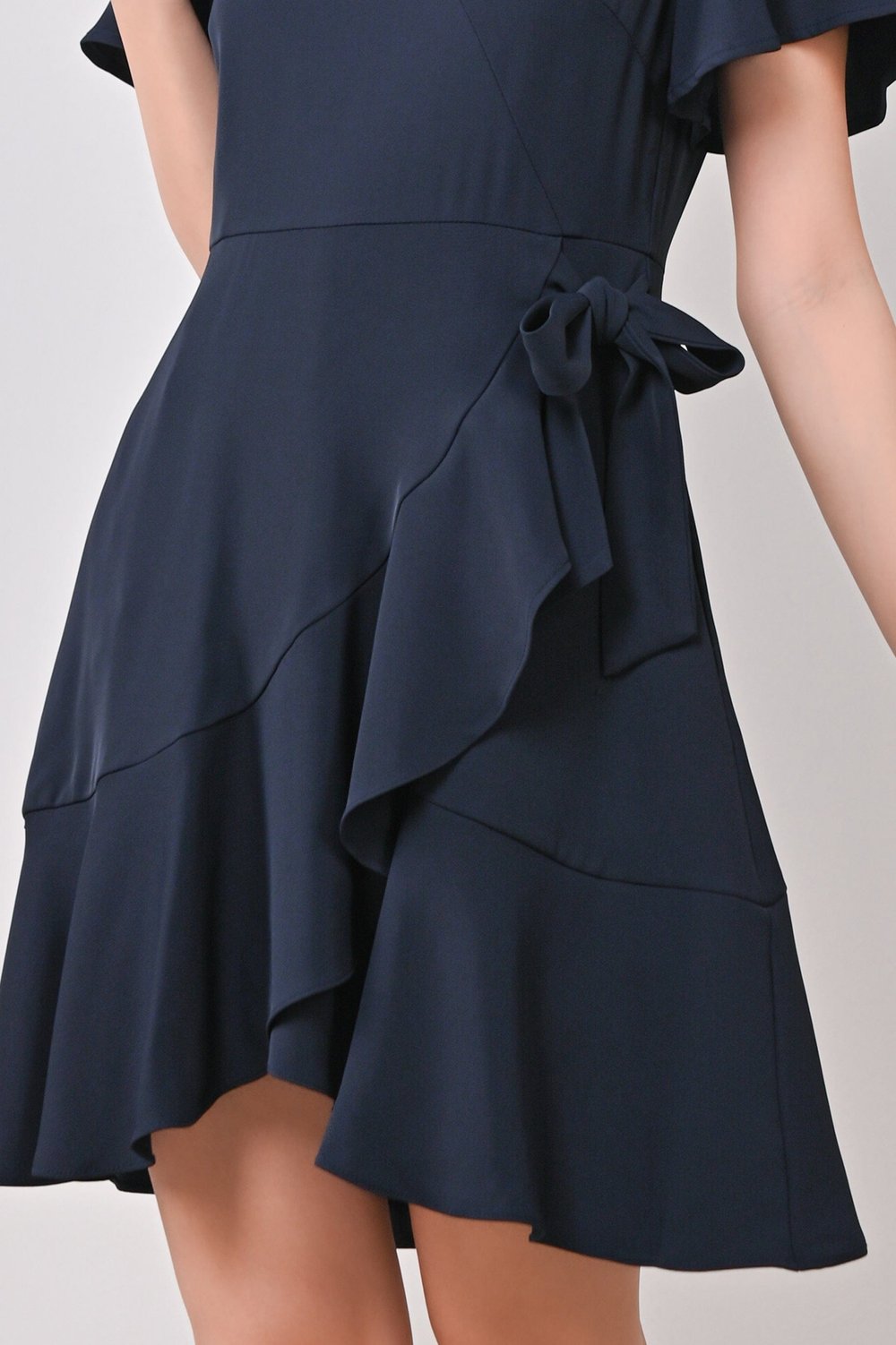 DION RUFFLE DRESS-ROMPER IN NAVY DION RUFFLE DRESS-ROMPER IN NAVY