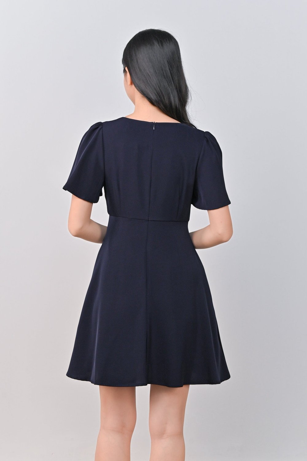 DONELLA V-NECK DRESS-ROMPER IN NAVY DONELLA V-NECK DRESS-ROMPER IN NAVY