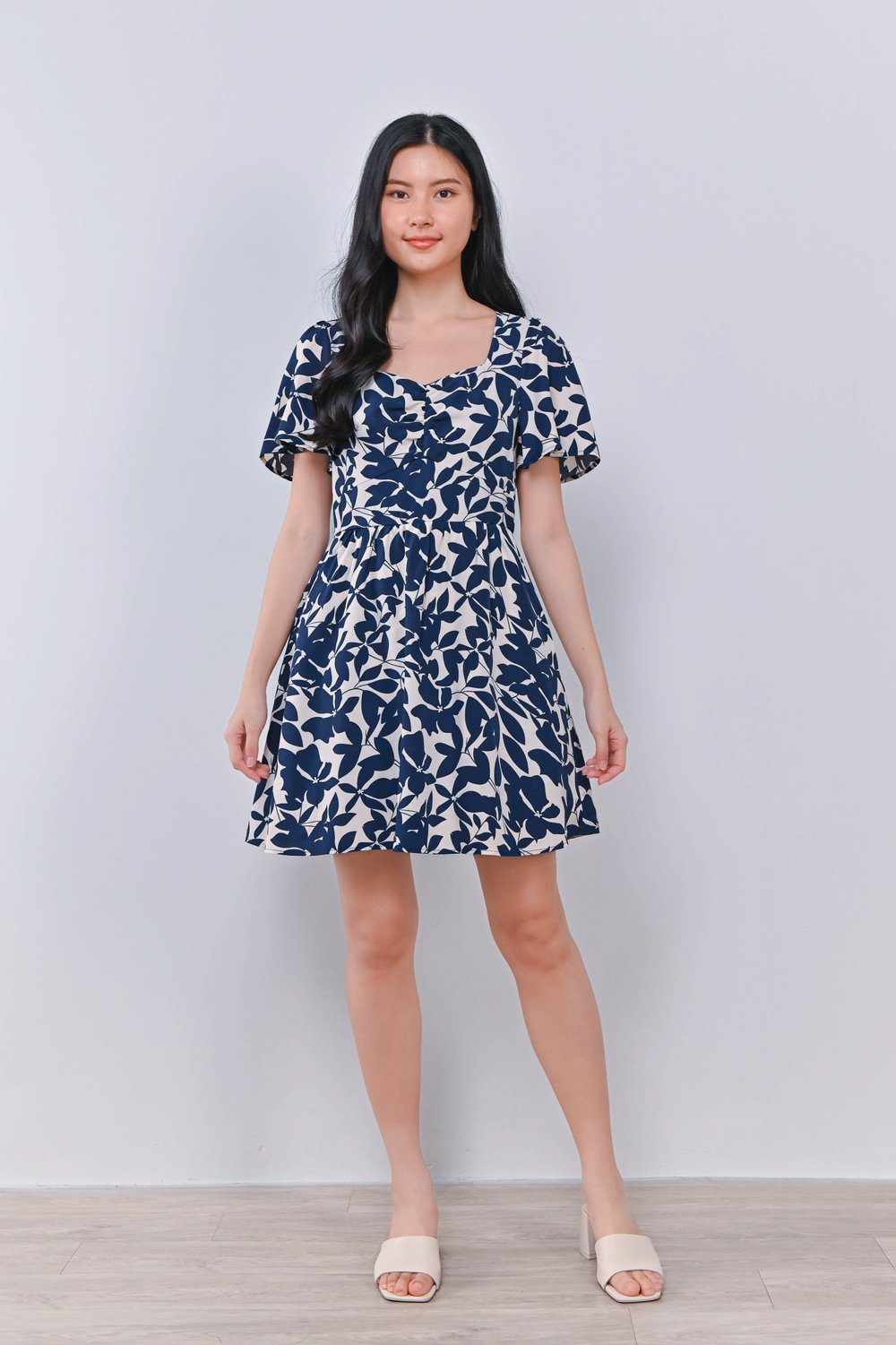 GAIL BLUE ABSTRACT DRESS-ROMPER GAIL BLUE ABSTRACT DRESS-ROMPER
