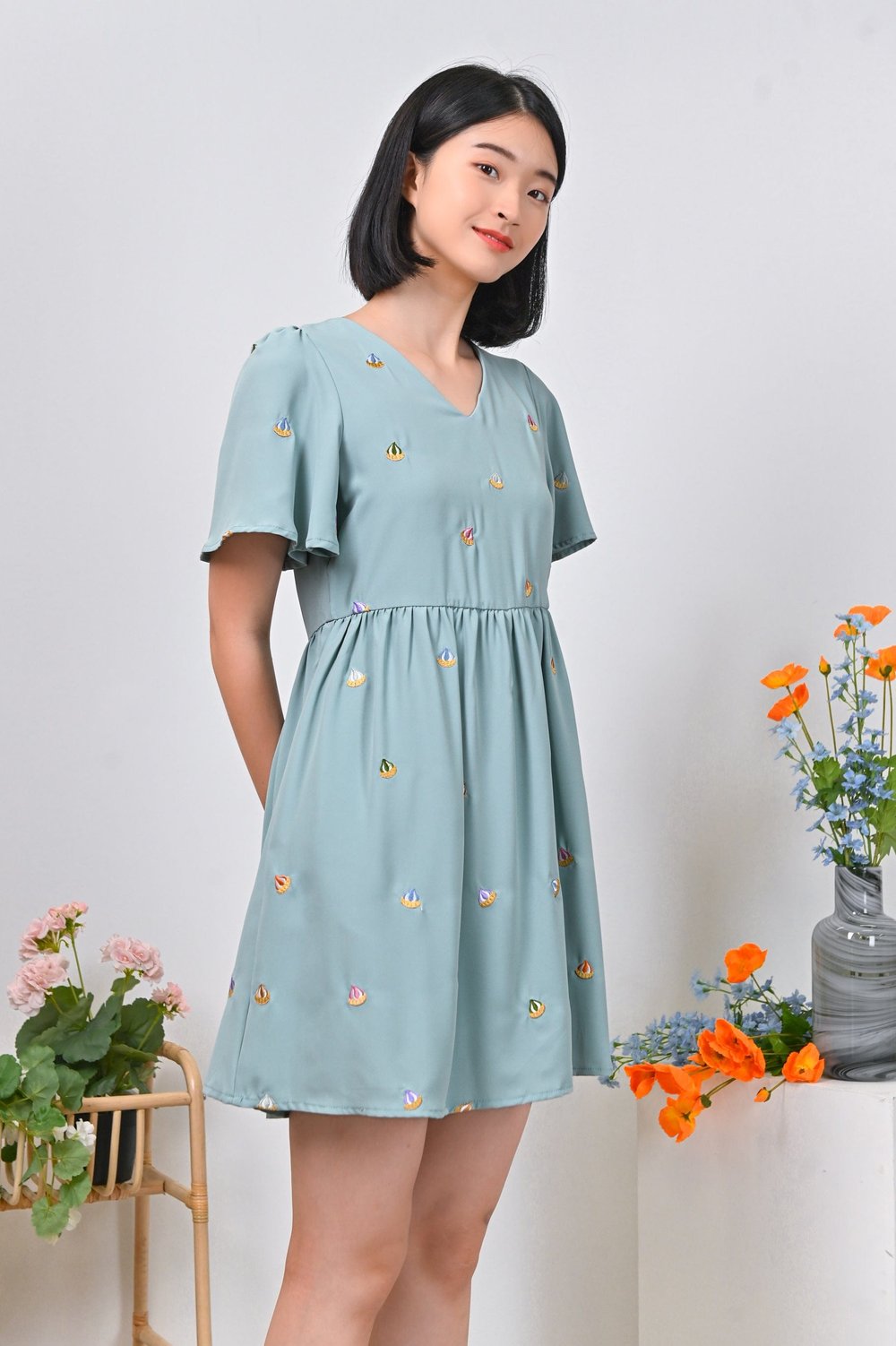 GEM BISCUIT EMB. DRESS-ROMPER GEM BISCUIT EMB. DRESS-ROMPER