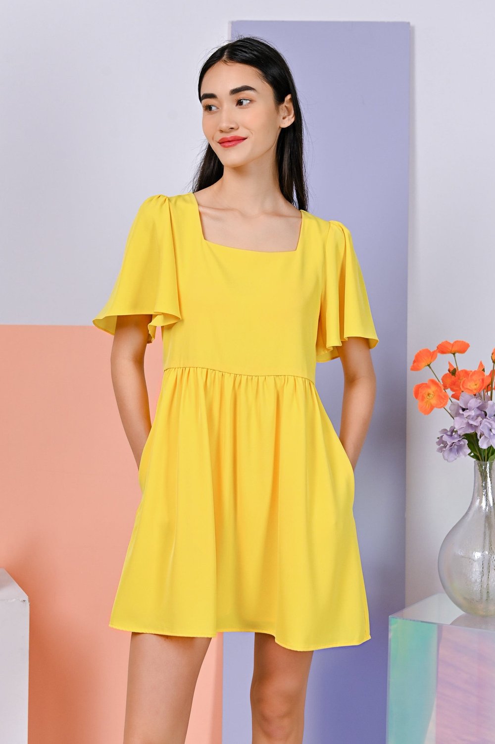 GWYNETH DRESS-ROMPER IN YELLOW