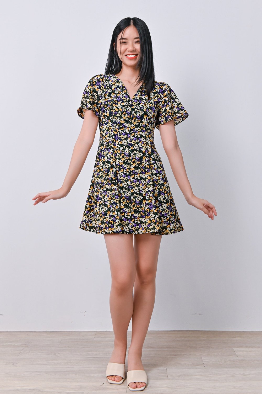 ITSALLE V-NECK DRESS-ROMPER IN VIBRANCE