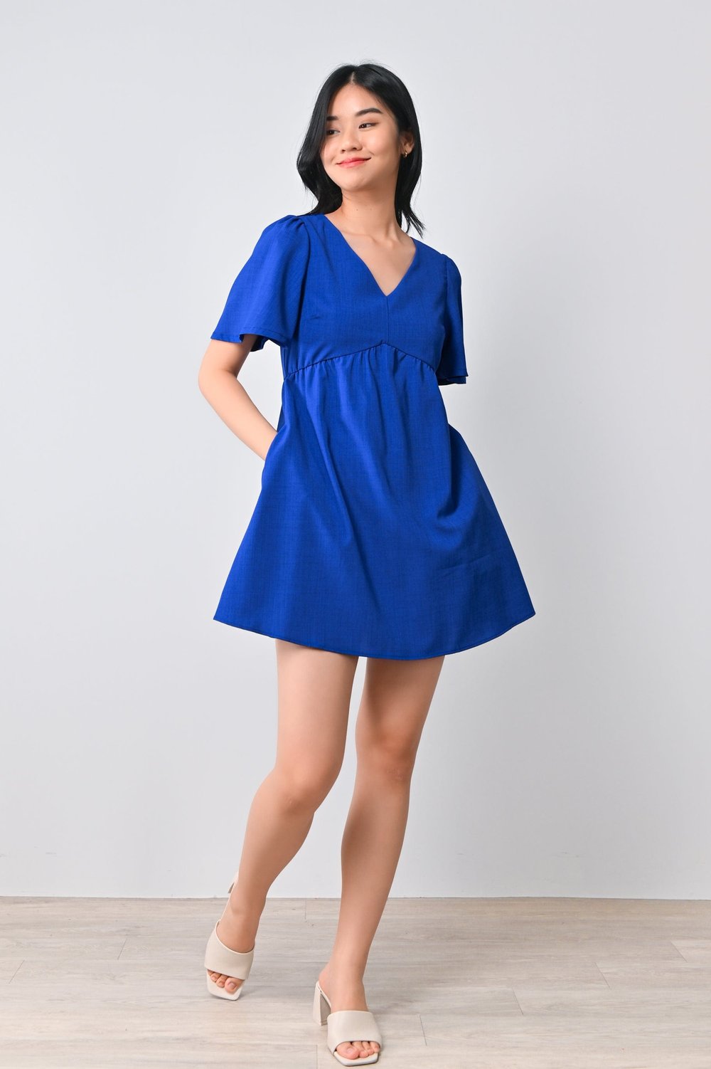 KARO DRESS-ROMPER IN COBALT BLUE