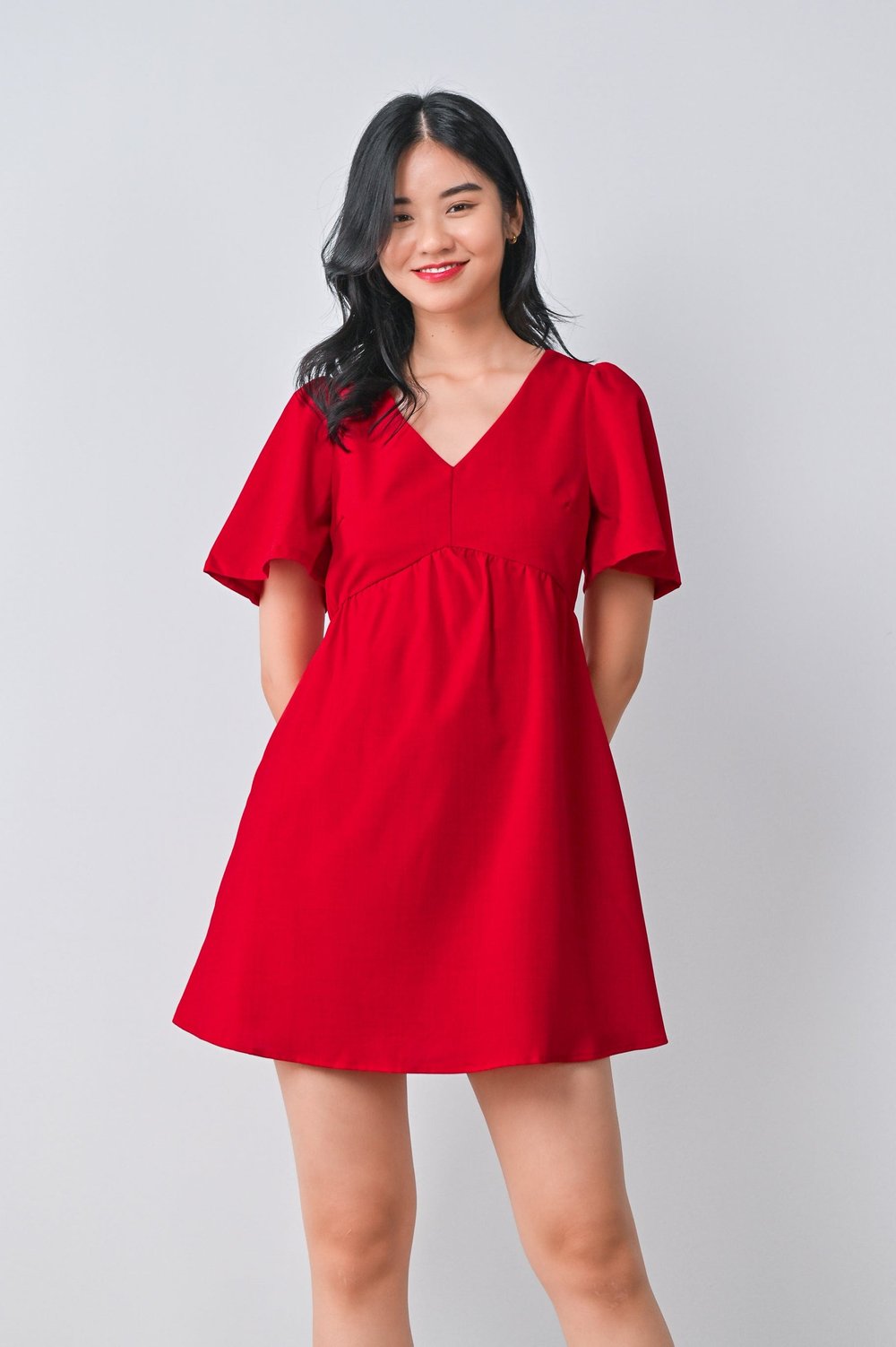 KARO DRESS-ROMPER IN RED