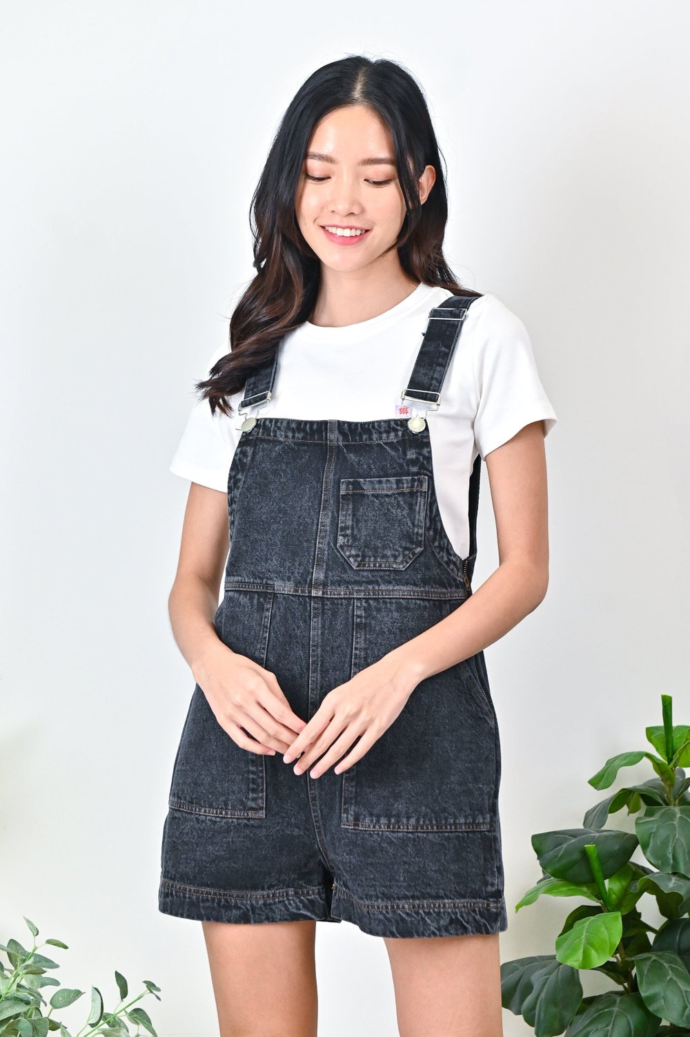 KELLER DENIM DUNGAREE IN BLACK