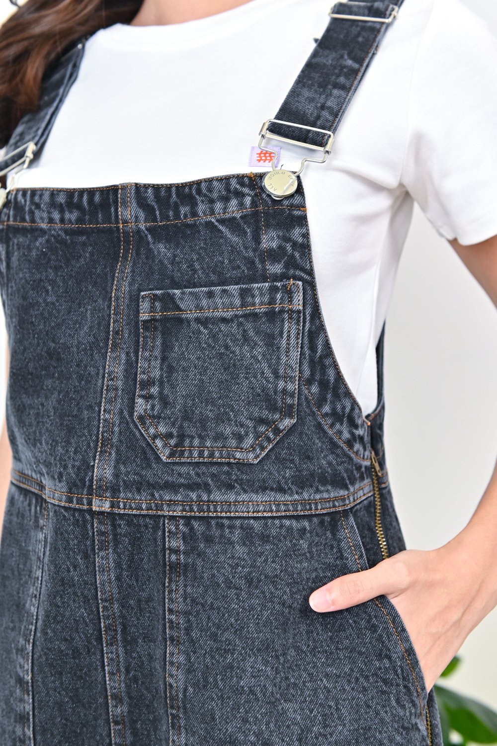 KELLER DENIM DUNGAREE IN BLACK