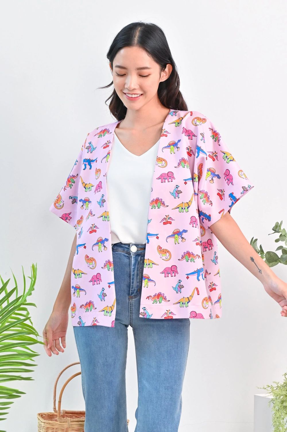 CNY DINO LILAC KIMONO CNY DINO LILAC KIMONO