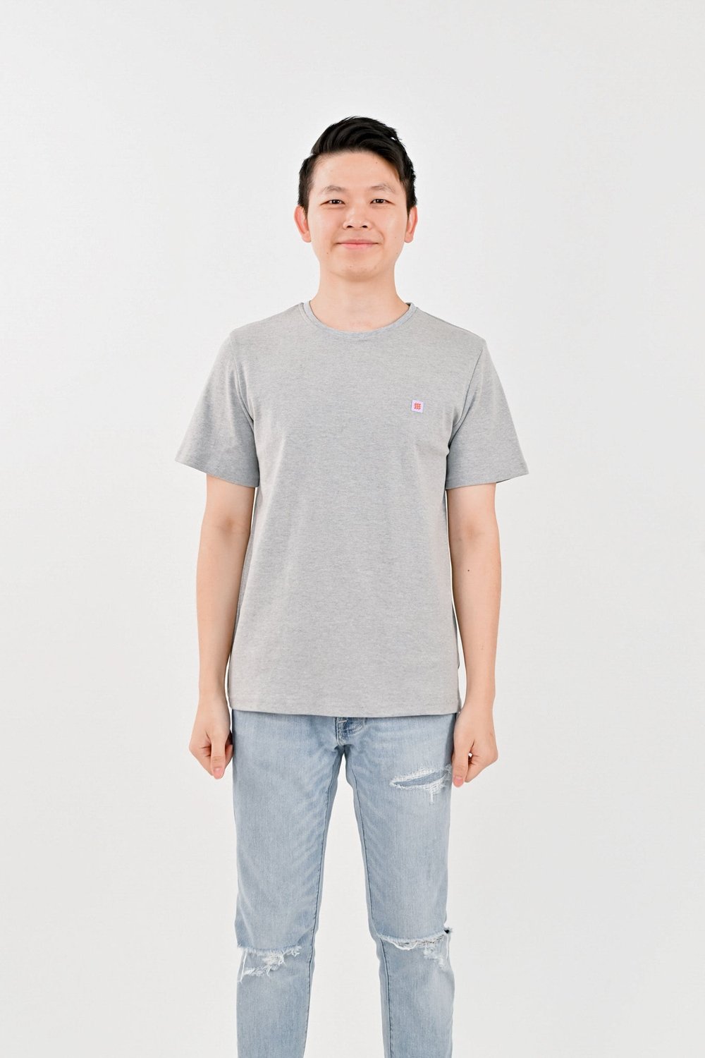 AWE MEN'S LOGO TEE IN HEATHER GREY