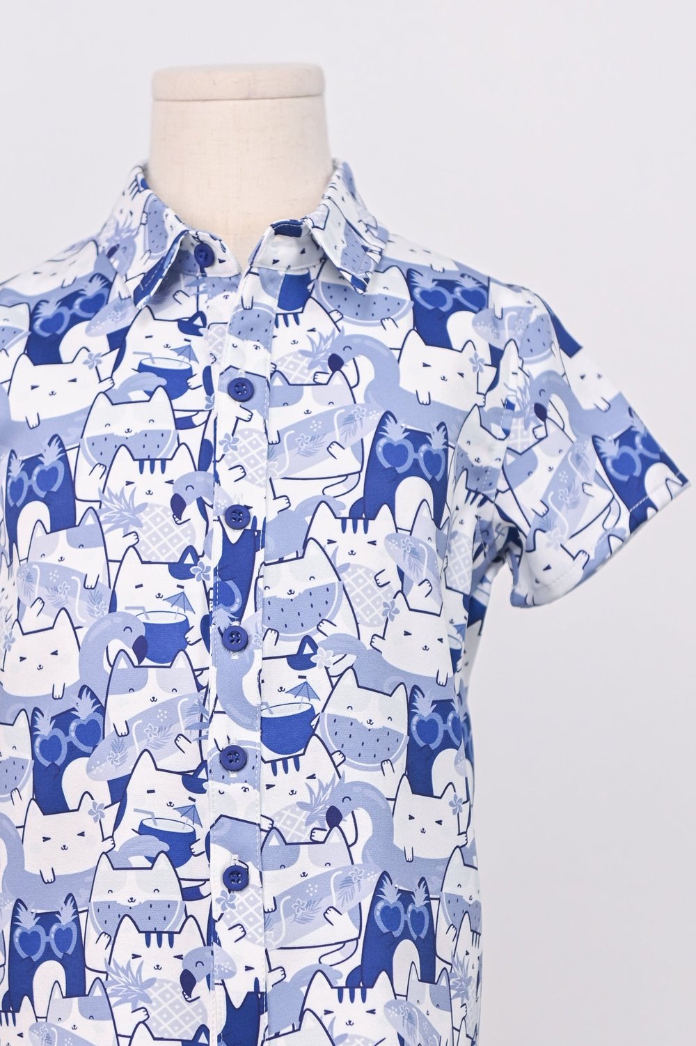 BLUE WATERMELON CAT KIDS' SHIRT