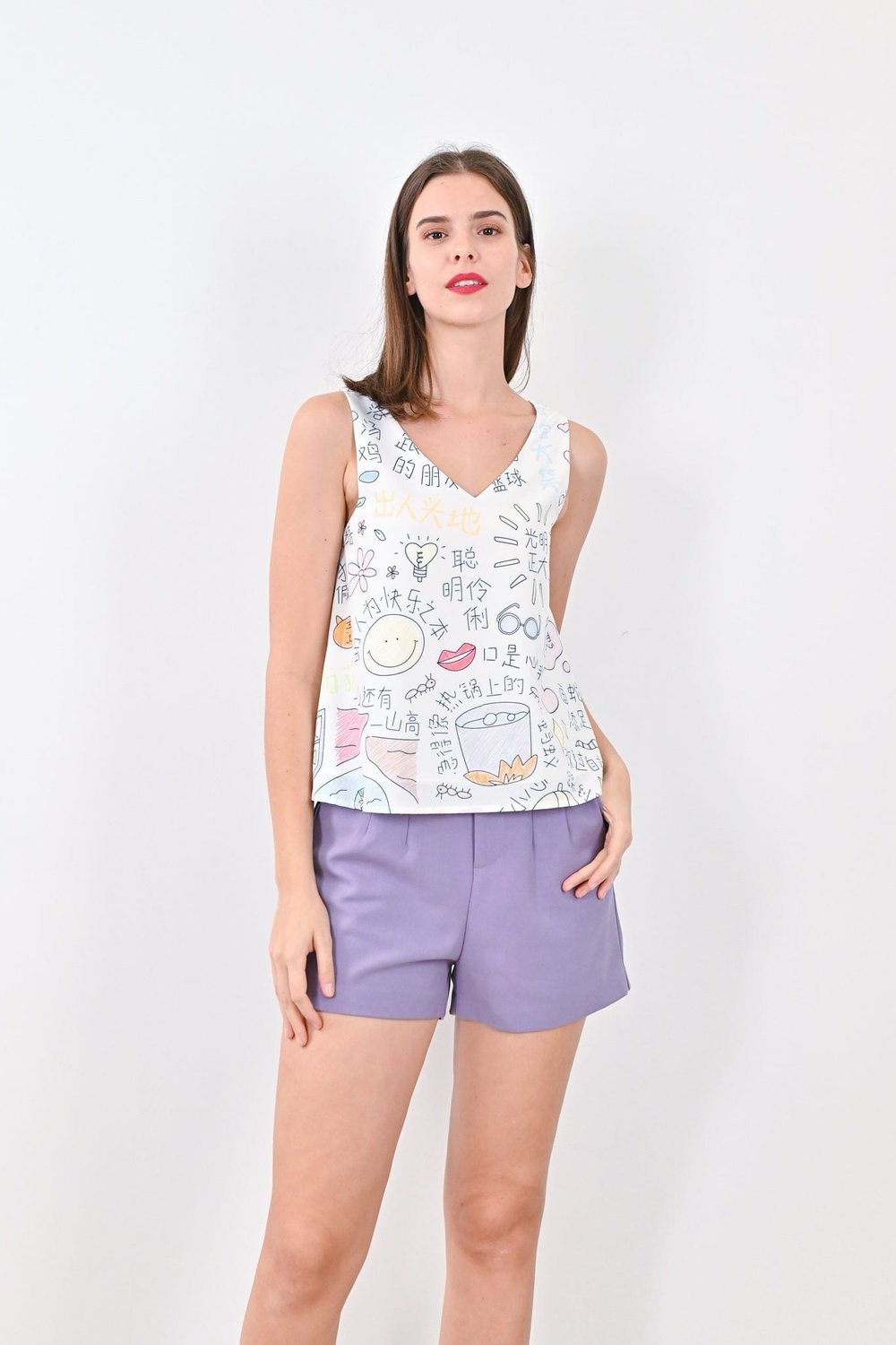 CHINESE DOODLES TWO-WAY TOP