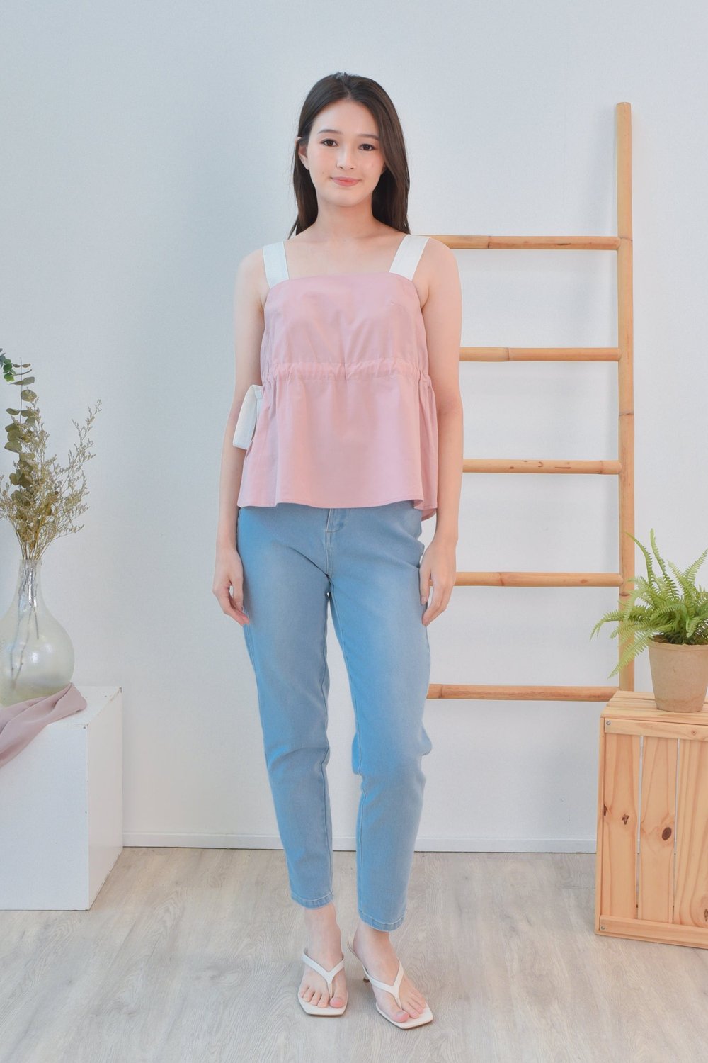 CHRISTINE COLOUR BLOCK TOP IN PINK