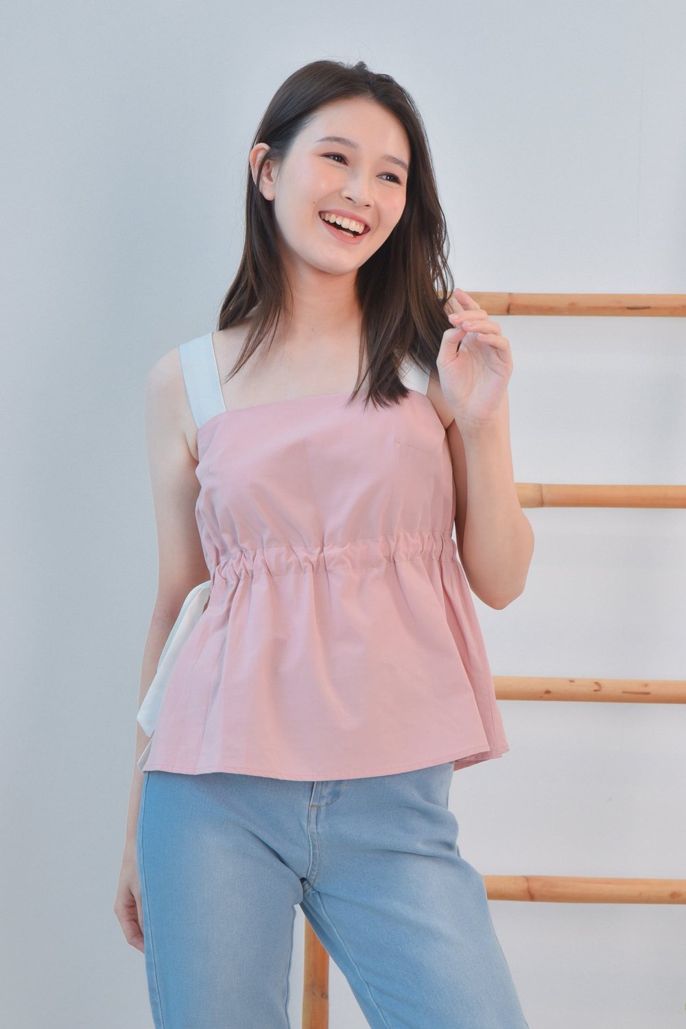 CHRISTINE COLOUR BLOCK TOP IN PINK