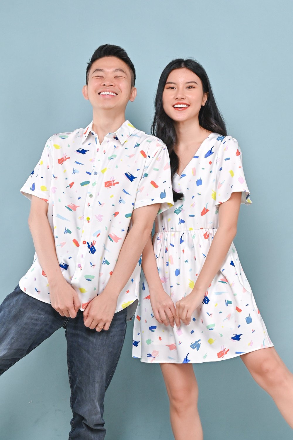 COLOUR JIGGLES OFF-WHITE MEN'S SHIRT