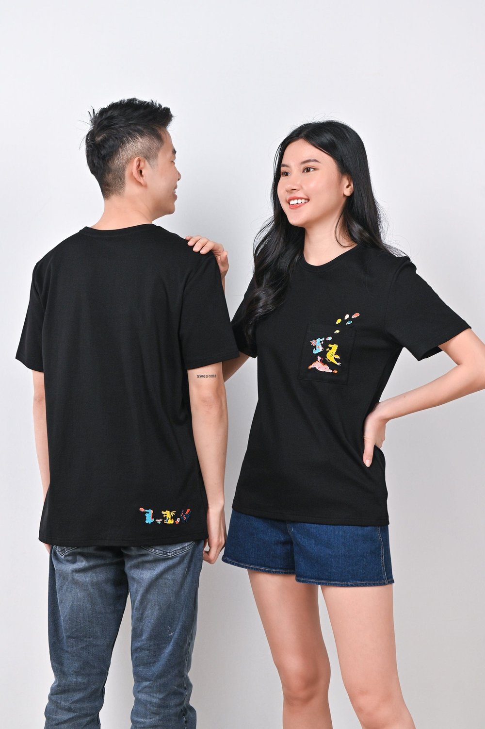 CUTE DRAGONS EMB. UNISEX TEE CUTE DRAGONS EMB. UNISEX TEE