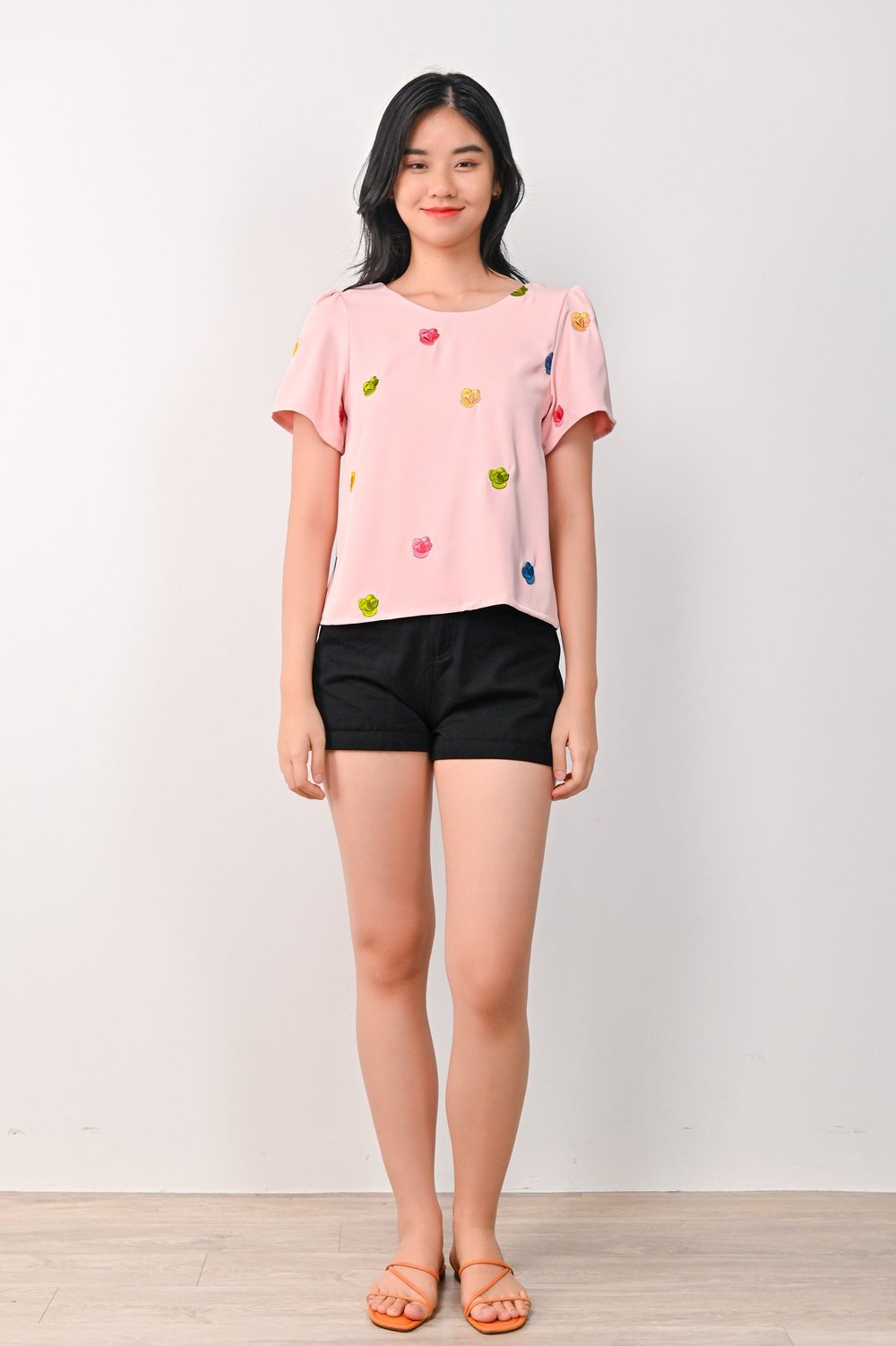 HUAT KUEH EMB. SLEEVED TOP IN PINK HUAT KUEH EMB. SLEEVED TOP IN PINK