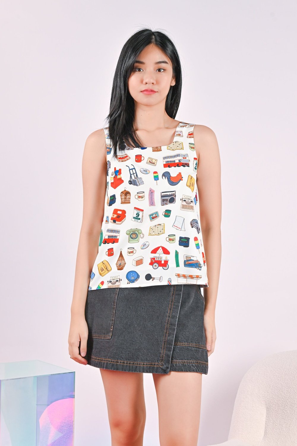 OLD SCHOOL SG TWO-WAY TOP IN WHITE