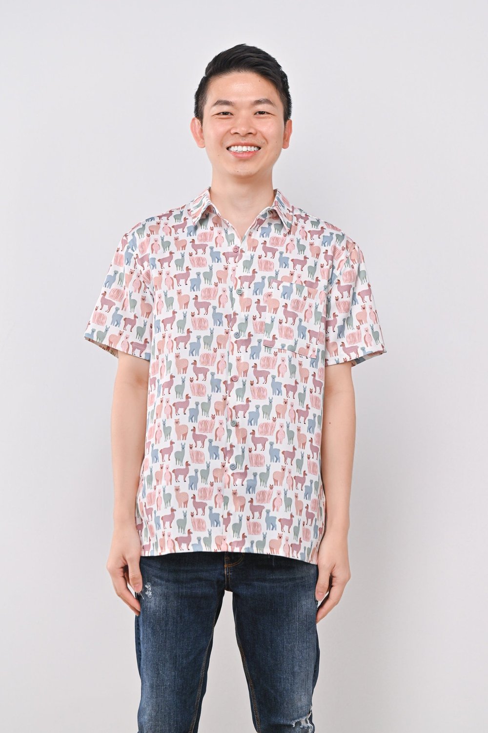 PASTEL LLAMA MEN'S SHIRT PASTEL LLAMA MEN'S SHIRT
