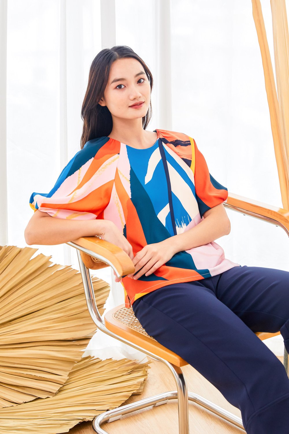 TAS X AWE PUFF-SLEEVED TOP IN SYNGONIUM