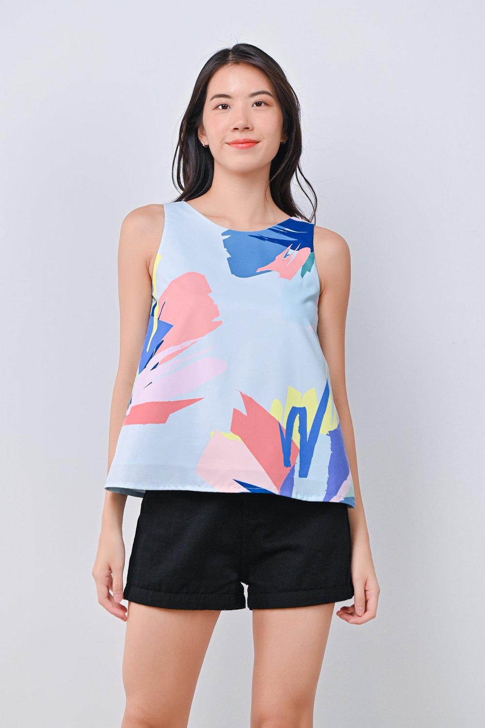 TROPICAL MADNESS TWO-WAY TOP IN BLUE