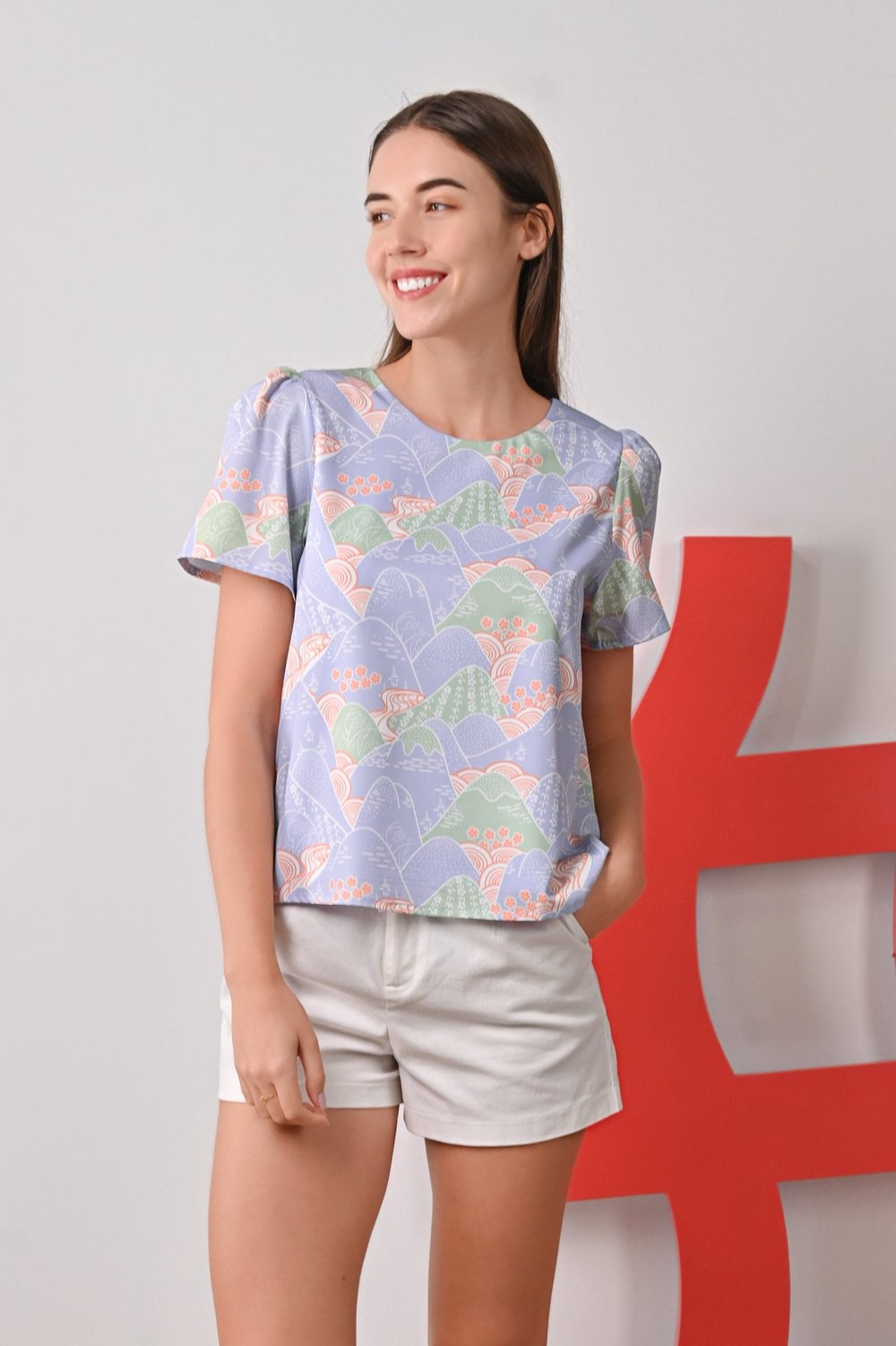 YAMA LILAC SLEEVED TOP YAMA LILAC SLEEVED TOP