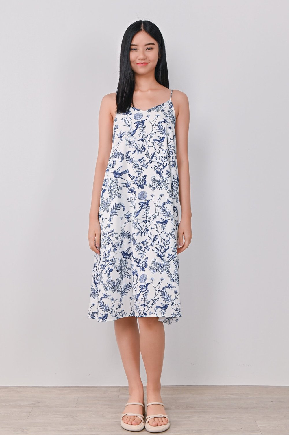 NAVY HUMMINGBIRD SPAG TENT DRESS NAVY HUMMINGBIRD SPAG TENT DRESS