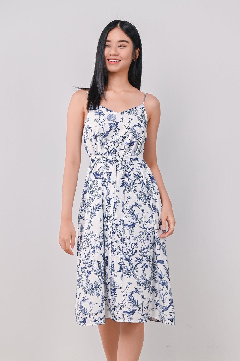 NAVY HUMMINGBIRD SPAG TENT DRESS NAVY HUMMINGBIRD SPAG TENT DRESS