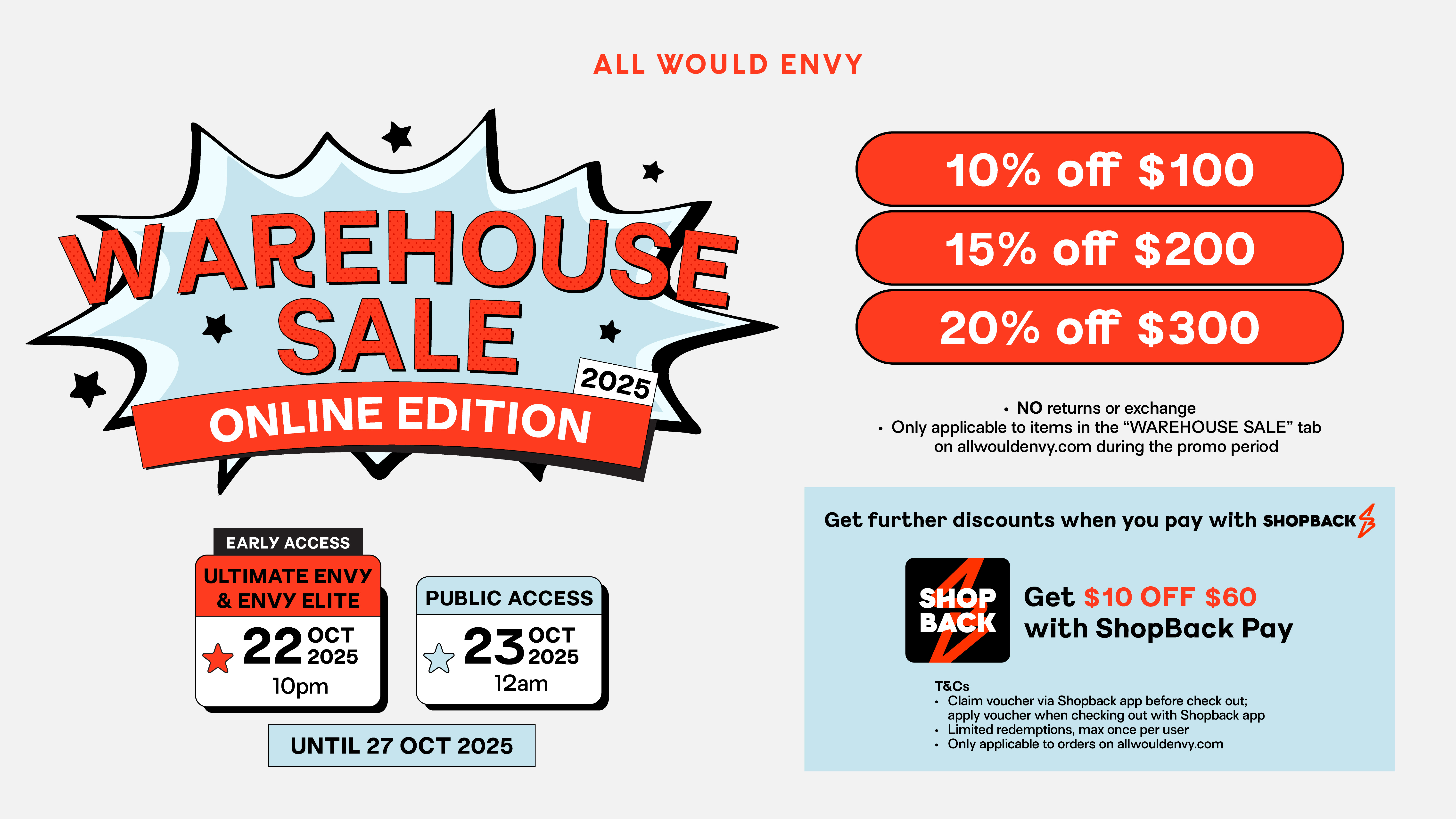 AWE ONLINE WAREHOUSE SALE