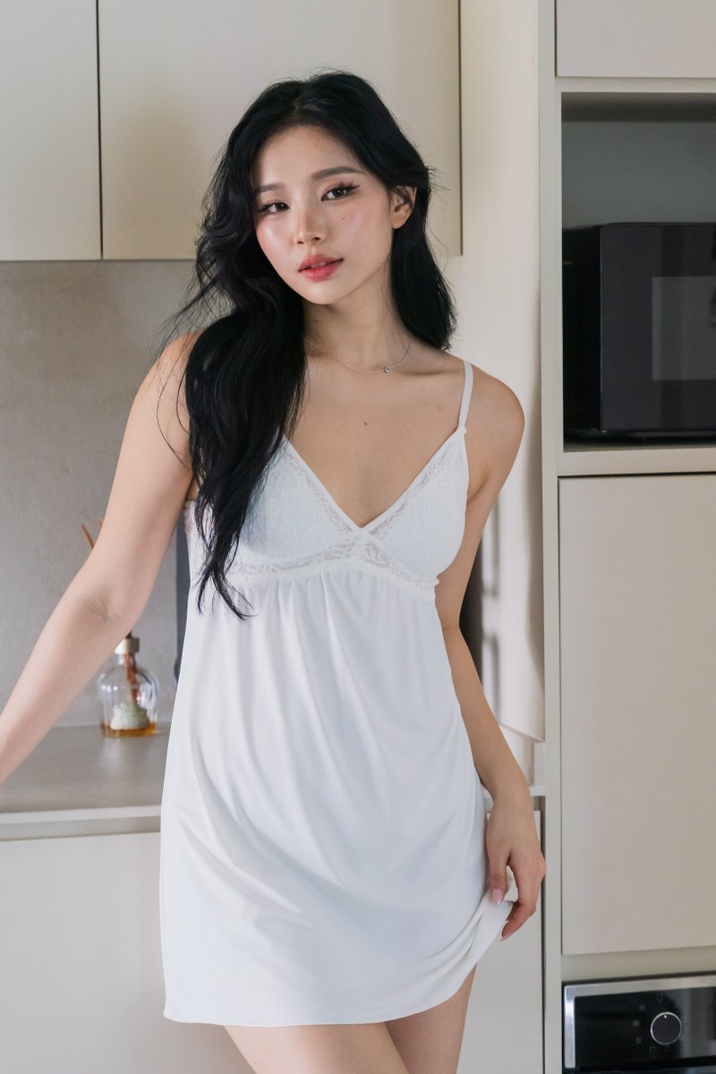IRIS Laced Bustier Slip Dress (Cloud White) IRIS Laced Bustier Slip Dress (Cloud White)