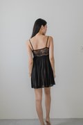 AURORA Laced Bustier Slip Dress (Dusk Black)