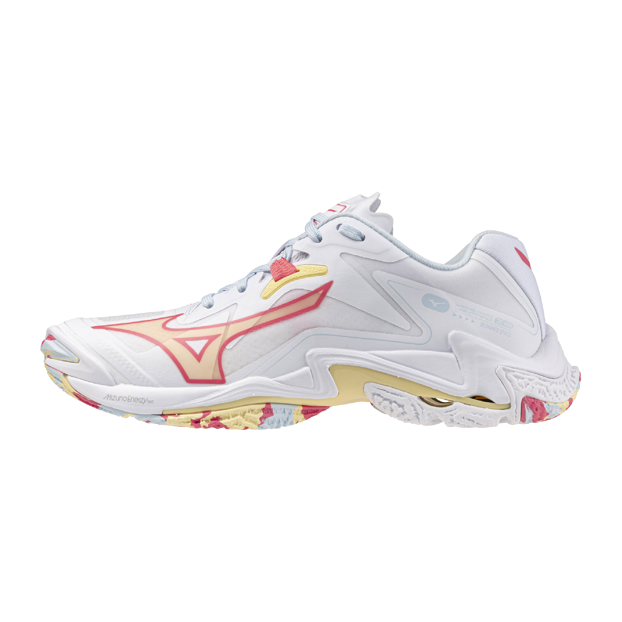 25AW Wave Lightning Z8 Volleyball Shoe (White/Calypso Coral/Pale