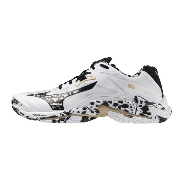25AW Wave Lightning Z8 Volleyball Shoe (White/Black/GE Gold) [Unisex]