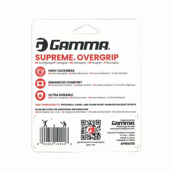 PB Supreme Pickleball Over Grip Tape (White)