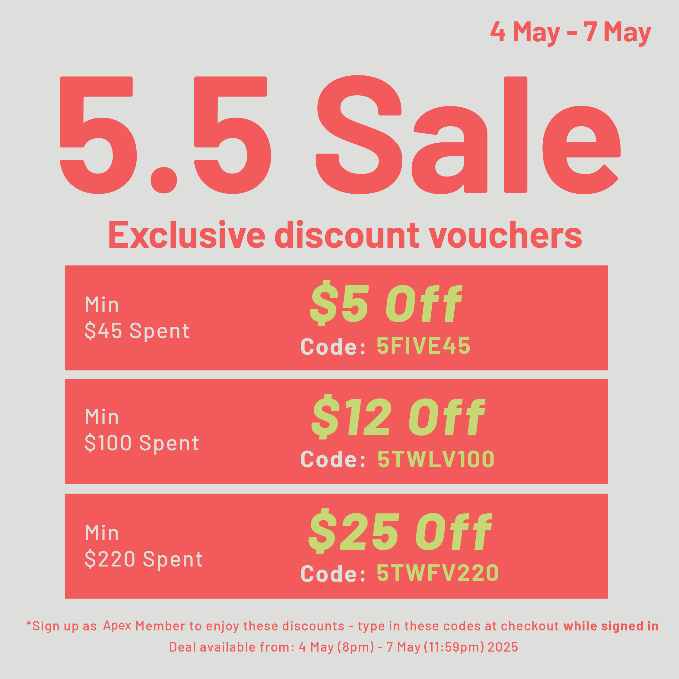 5.5 Sale